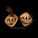 Chanel Diamond-Shaped Logo Clips Earrings