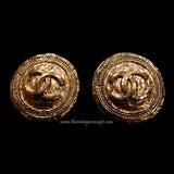 Chanel Logo Round Shaped Clips Earrings