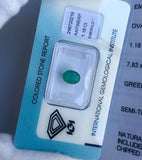NATURAL Zambian Emerald 1.18ct Deep Green IGI Certified Oval Cut Blister Gem