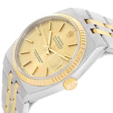 Rolex Oysterquartz Datejust Steel 18K Yellow Gold Mens Watch 17013