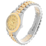 Rolex Datejust President Tridor 18k Gold Diamond Midsize Watch 68279