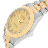 Rolex Datejust President Tridor 18k Gold Diamond Midsize Watch 68279