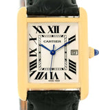 Cartier Tank Louis 18k Yellow Gold Black Strap Quartz Watch W1529756