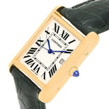 Cartier Tank Louis 18k Yellow Gold Black Strap Quartz Watch W1529756