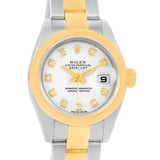 Rolex Datejust Steel 18K Yellow Gold Diamond Ladies Watch 179163
