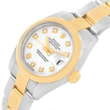 Rolex Datejust Steel 18K Yellow Gold Diamond Ladies Watch 179163