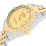 Rolex Datejust Ladies Steel 18k Yellow Gold Diamond Watch 179313