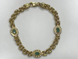 Gold 18 kt/750 - Bracelet in gold 18 kt with emeralds - Length 19.20 mm