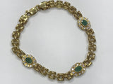 Gold 18 kt/750 - Bracelet in gold 18 kt with emeralds - Length 19.20 mm