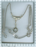 Belle Epoque white gold Diamond pendant with chain, anno 1920