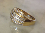 Bandeau ring in 18 kt gold with 1.12 ct diamonds in pavé (NO RESERVE PRICE)