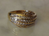 Bandeau ring in 18 kt gold with 1.12 ct diamonds in pavé (NO RESERVE PRICE)