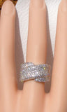 Cocktail ring in 18 kt gold set with highly sparkling diamonds weighing 3.56 ct - Size 55