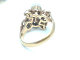 Special 18 kt gold cocktail ring with a total of 21 diamonds of 0.62 ct and a pearl of 6.4 mm