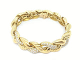 Bracelet – 18 kt yellow gold – Diamonds of 1.76 ct – Size: 17.5 cm