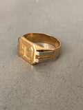 Men's signet ring in 18 kt gold. Size 59
