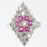 Vintage Fifties diamond and ruby cocktail ring