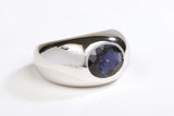 Cocktail ring - 18 kt white gold - Iolite weighing 1.50 ct - Size: 53.