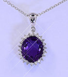 2.54 Ct Amethyst and 0,20ct Diamond necklace in 18kt gold ***NO RESERVE price***