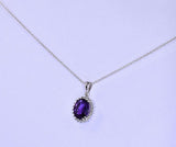 2.54 Ct Amethyst and 0,20ct Diamond necklace in 18kt gold ***NO RESERVE price***