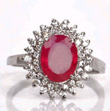 Ring in 14 kt gold with 2.30 ct natural ruby and diamonds, with IGI and JGL certificates