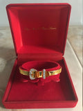 Bracelet "belt buckle" bracelet with brilliant cut diamonds made of 585 / 14 kt gold, antique approx. 1950