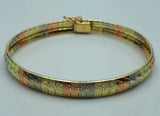 14 Ct GoldThree Color Gold Cleopatra Bracelet, Length 18 cm, Total 14.20g