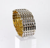 Chimento - 18 kt large, white - yellow gold reversible bracelet, set with 2 diamonds
