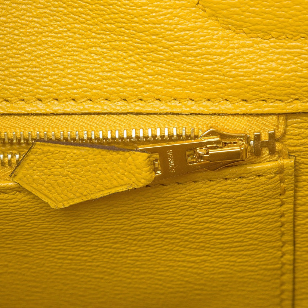 Hermès Birkin 25 Jaune Ambre Alligator Mississippi Matte Gold Hardware GHW