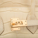 Hermes Vanille (Vanilla) Matte Alligator Birkin 25cm Gold Hardware