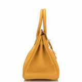 Hermes Jaune Ambre (Amber) Togo Birkin 30cm Gold Hardware