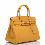 Hermes Jaune Ambre (Amber) Togo Birkin 30cm Gold Hardware