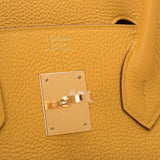 Hermes Jaune Ambre (Amber) Togo Birkin 30cm Gold Hardware