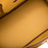 Hermes Jaune Ambre (Amber) Togo Birkin 30cm Gold Hardware