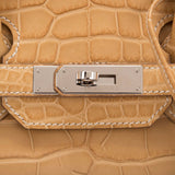 Hermes Mais Matte Alligator Birkin 35cm Palladium Hardware (Preloved - Mint)