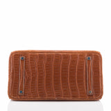 Hermes Fauve Barenia Matte Porosus Crocodile Birkin 35cm Palladium Hardware (Pre