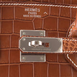 Hermes Fauve Barenia Matte Porosus Crocodile Birkin 35cm Palladium Hardware (Pre