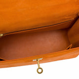 Hermes Orange H Doblis Sellier Kelly 25cm Gold Hardware (Preloved - Excellent)