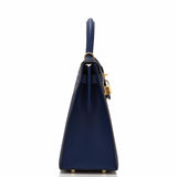 Hermes Blue Sapphire Epsom Sellier Kelly 32cm Gold Hardware