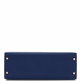 Hermes Blue Sapphire Epsom Sellier Kelly 32cm Gold Hardware