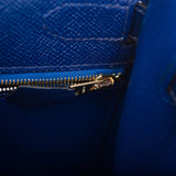 Hermes Blue Sapphire Epsom Sellier Kelly 32cm Gold Hardware