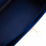 Hermes Blue Sapphire Epsom Sellier Kelly 32cm Gold Hardware