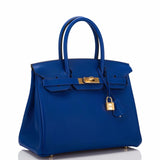 Hermes Blue Electric Taurillon Novillo Birkin 30cm Gold Hardware