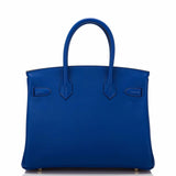 Hermes Blue Electric Taurillon Novillo Birkin 30cm Gold Hardware