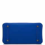 Hermes Blue Electric Taurillon Novillo Birkin 30cm Gold Hardware