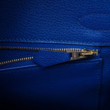 Hermes Blue Electric Taurillon Novillo Birkin 30cm Gold Hardware