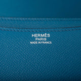 Hermes Blue Izmir Epsom Constance 24cm Palladium Hardware