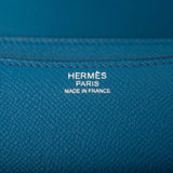 Hermes Blue Izmir Epsom Constance 24cm Palladium Hardware