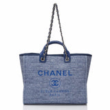Chanel Medium Blue Canvas Deauville Tote