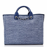 Chanel Medium Blue Canvas Deauville Tote